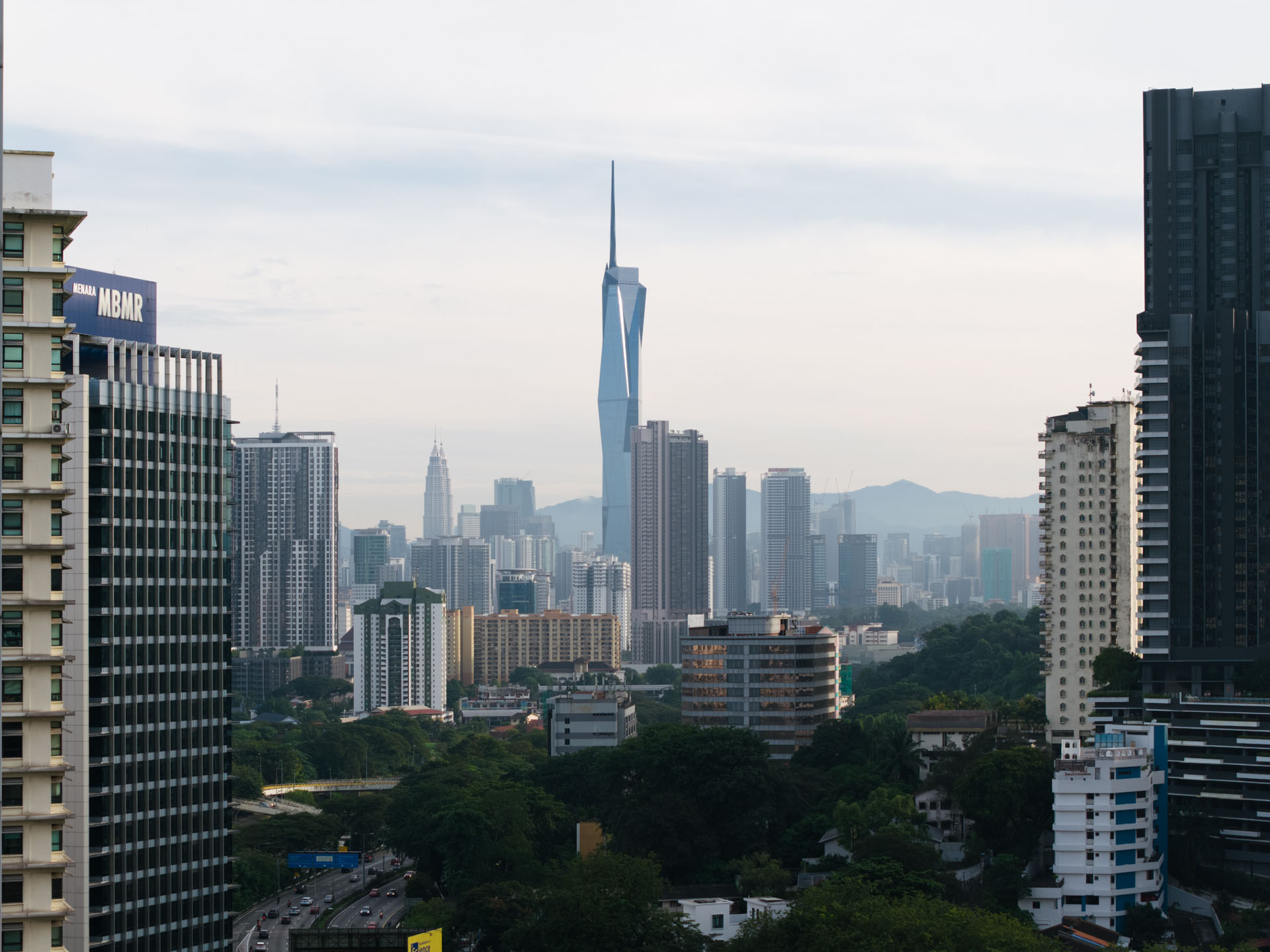 Aerial view of St Giles Mid Valley Kuala Lumpur hotel and city skyline